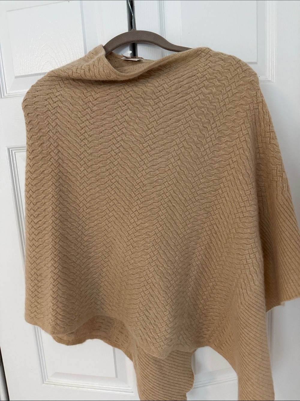 Kinross Cashmere-Camel  Poncho Scarf